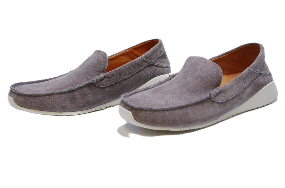 New OluKai Ka‘a Cooler Grey Suede Leather Loafers 10535-1G1G Mens 10 MSRP $180